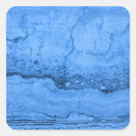 Blauer Granitmuster blauer Marmorfelsen Quadratischer Aufkleber