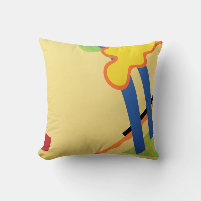 Blauer Gras 3 Abstraktes Kissen (Vorderseite)