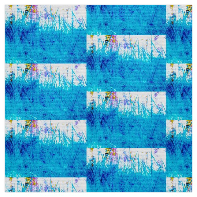 Blauer Graswurzel Stoff (Muster)