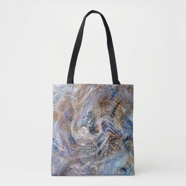 Blauer Grau Fluid Marbling Illustration (Vorderseite)