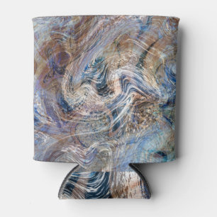 Blauer Grau Fluid Marbling Illustration Dosenkühler