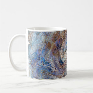 Blauer Grau Fluid Marbling Illustration Kaffeetasse