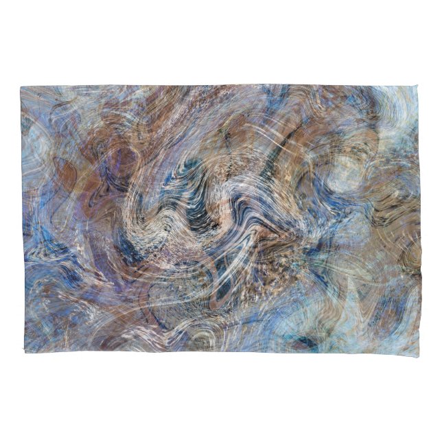 Blauer Grau Fluid Marbling Illustration Kissenbezug (Vorderseite)