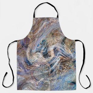 Blauer Grau Fluid Marbling Illustration Schürze