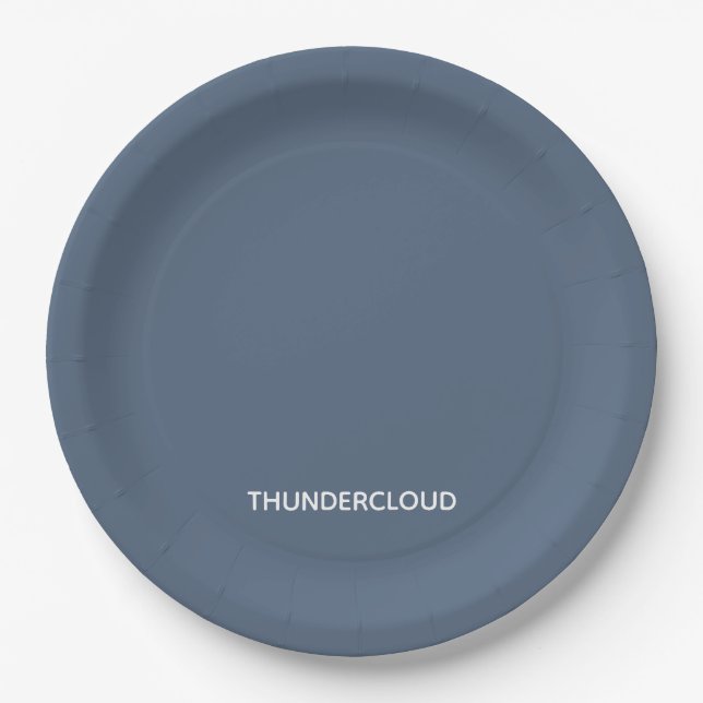 Blauer Graue Farbe von Thundercloud Pappteller (Vorderseite)