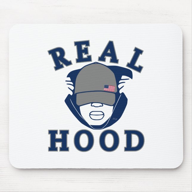 blauer Grauer ECHTER HOOD TYP IN HOODIE Mousepad (Vorne)