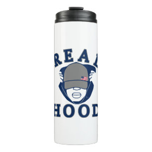 blauer Grauer ECHTER HOOD TYP IN HOODIE Thermosbecher