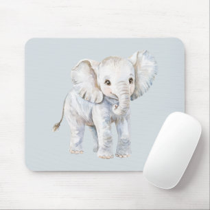 Blauer Grauer Elefant Mousepad