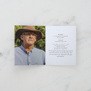 Blauer grauer Foto Feier des Lebens geklappt Einladung