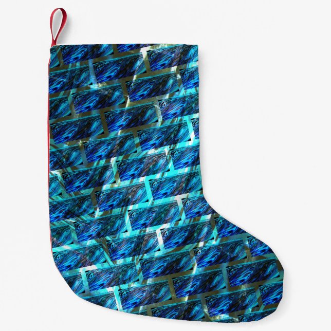 Blauer grauer, gerber oder gelber Ziegeleffekt Kleiner Weihnachtsstrumpf (Vorderseite)