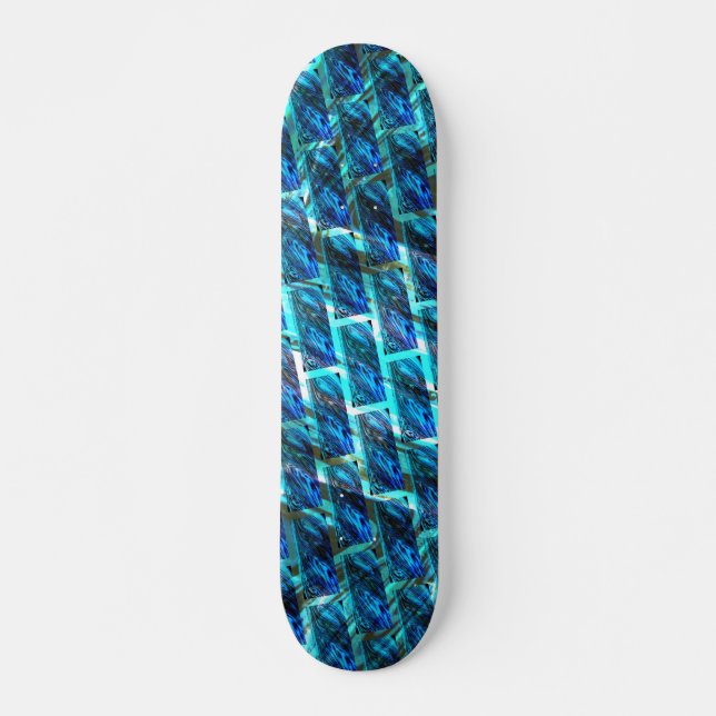 Blauer grauer, gerber oder gelber Ziegeleffekt Skateboard (Vorne)