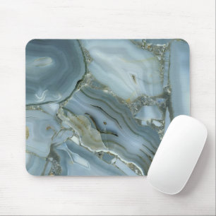 Blauer grauer Marmor mit Goldvene-Drawstring-Beute Mousepad