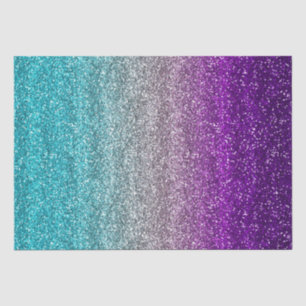 Blauer, Grauer und Lila Farbverlauf Glitter Seidenpapier