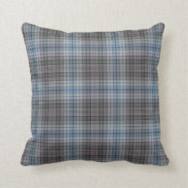 Blauer graues WeißTartan kariert Kissen