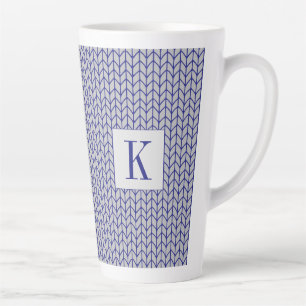 BLAUER GRAY STRICK Tall Latte Tasse + Ursprünglich