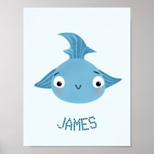 Blauer großer Fisch Poster