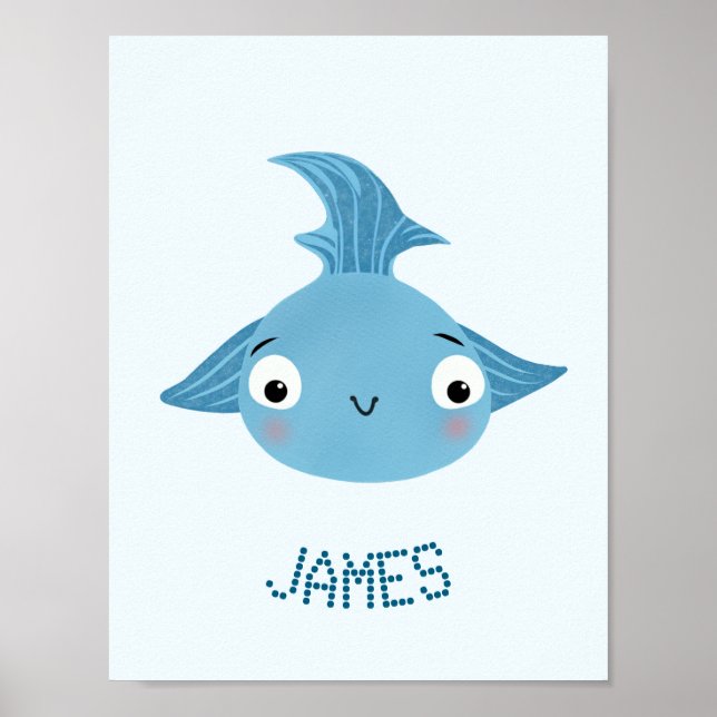 Blauer großer Fisch Poster (Vorne)