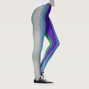 Blauer grüner Glitzer Gay Men Stolperflagge Leggings