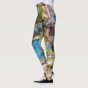 Blauer Grüner Labradorit Gemstone Leggings
