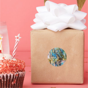 Blauer Grüner Labradorit Gemstone Runder Aufkleber