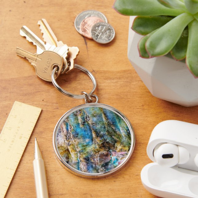 Blauer Grüner Labradorit Gemstone Schlüsselanhänger (Schreibtisch)