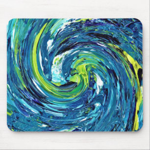 Blauer grüner Swirl Gel Mousepad
