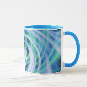 Blauer grüner Wirbel N Tasse