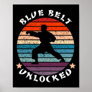Blauer Gürtel Entsperrte Leistung Karate Behalten Poster