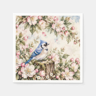 Blauer Häher-Papierteller Serviette