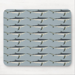 Blauer Hai, Vintage Meeresleben Ozean Marine Mousepad