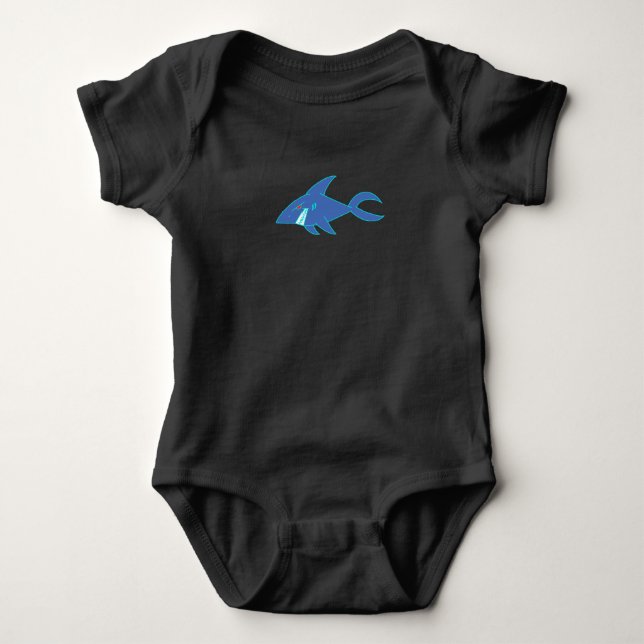 Blauer Haibaby-Top Baby Strampler (Vorderseite)