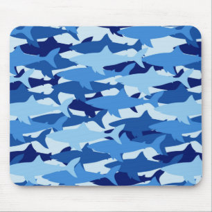 Blauer Haifisch-Muster Mousepad