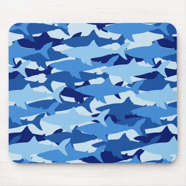 Blauer Haifisch-Muster Mousepad (Vorne)
