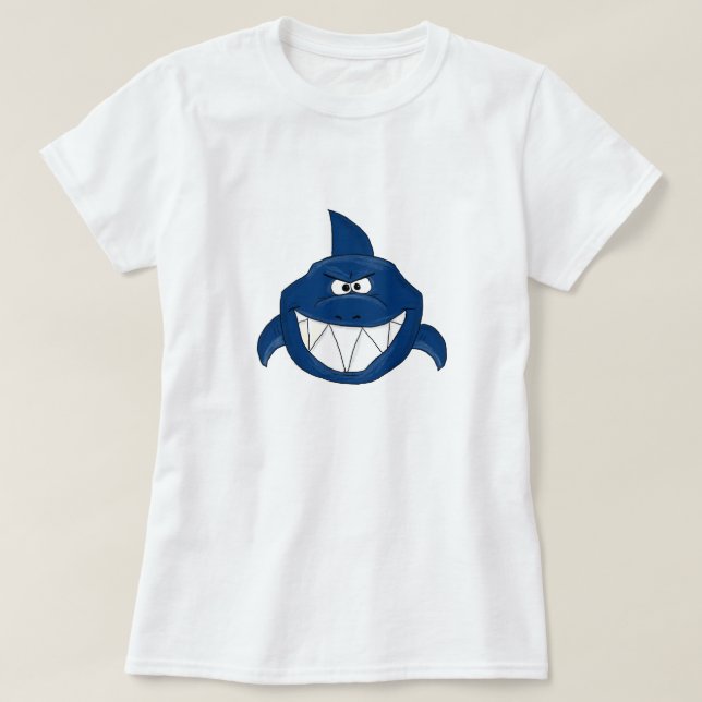 Blauer Haifisch T-Shirt (Design vorne)
