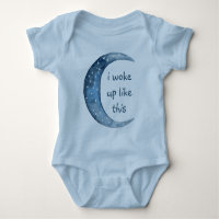 Blauer Halbmond | Baby Custom Text