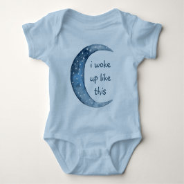 Blauer Halbmond | Baby Custom Text Strampler