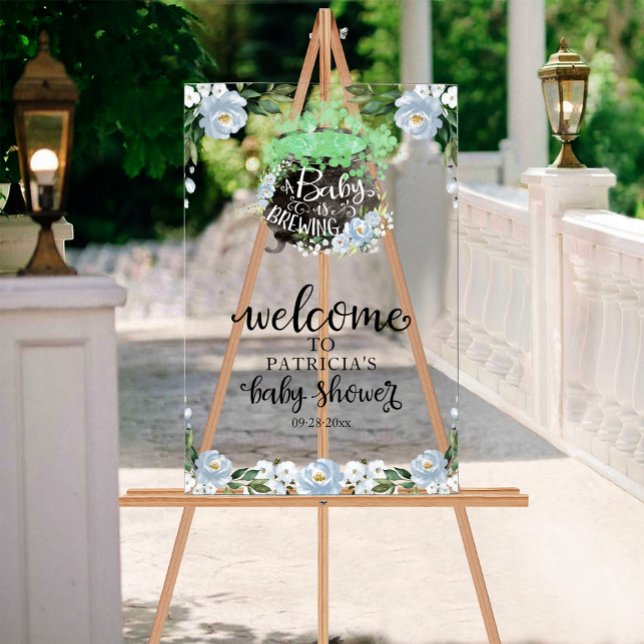 Blauer Halloween Baby Dusche Begrüßungszeichen Acrylschild (Von Creator hochgeladen)