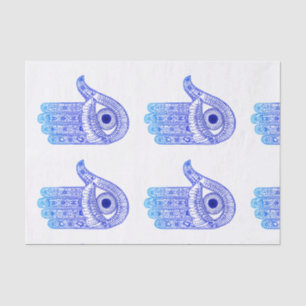Blauer Hamsa Hand / böse Augenschutzmittel / Hand  Seidenpapier