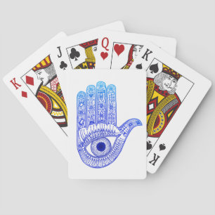 Blauer Hamsa Hand / böse Augenschutzmittel / Hand  Spielkarten