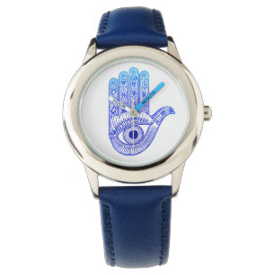 Blauer Hamsa Hand / Böses Augenschutzmittel / Han Armbanduhr