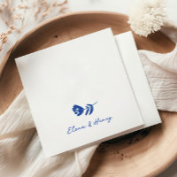 Blauer Hand gezeichnete Whimsiksche Blume Hochzeit