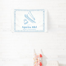 Blauer handGezeichnet Winteraprès Ski Bachelorette