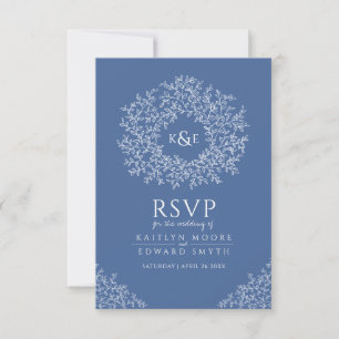 Blauer handgezogener UAWG RSVP Karte