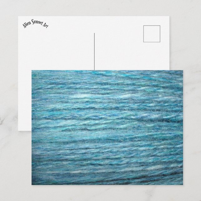 Blauer Handspann Postkarte (Vorne/Hinten)