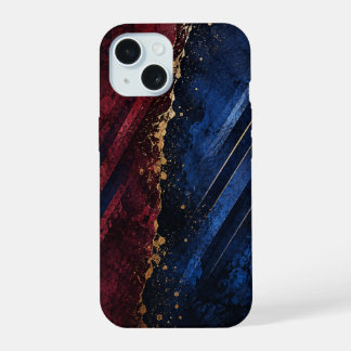 blauer Handyhülle bordeauxroter Handyhülle abstrak iPhone 15 Hülle