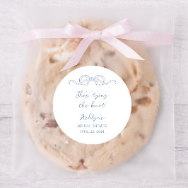 Blauer Handzieher bindet den Knoten Sticker