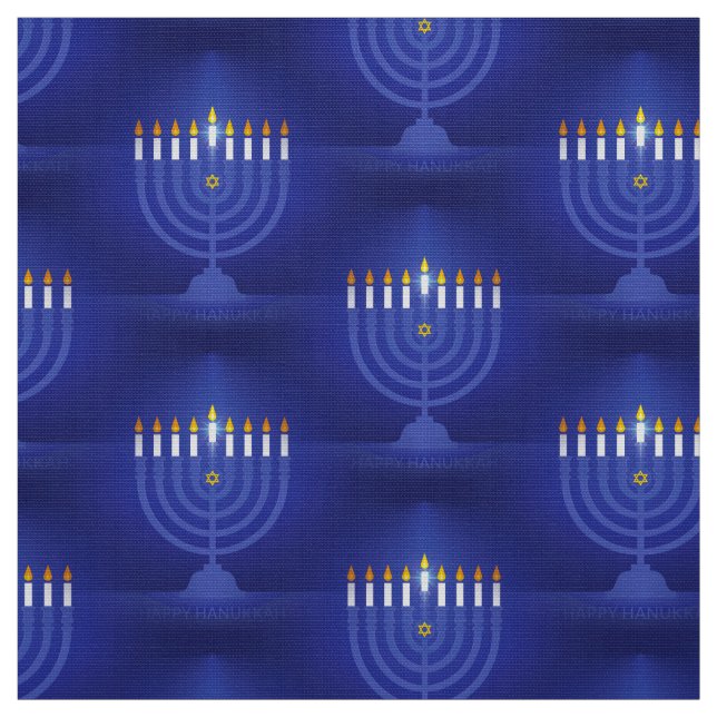 Blauer Hanukka-Stoff Stoff (Muster)