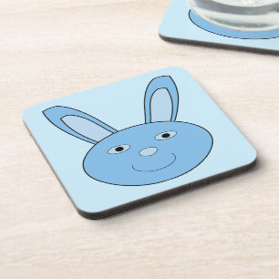 Blauer Hase Bunny Gesicht Frühling Ostern Getränkeuntersetzer