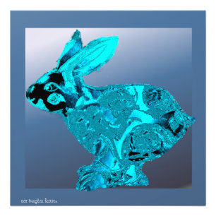 Blauer Hase Fotodruck