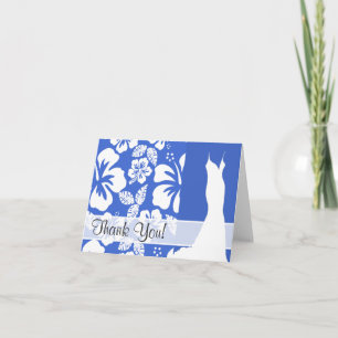 Blauer hawaiischer tropischer Hibiskus Hans Dankeskarte